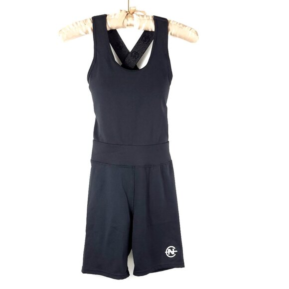 Nautica Athletic Black Small Built in Bra Stretch Romper - Picture 1 of 6